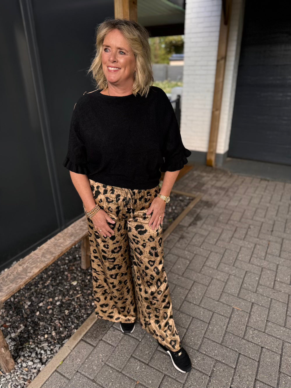 Broek viscose luipaard