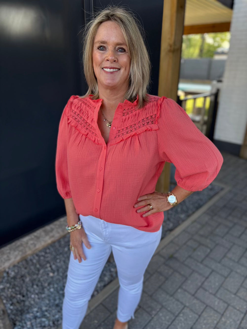 Blouse tetra koraal
