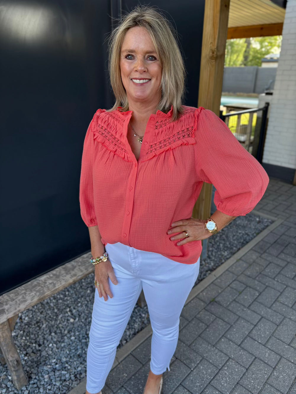 Blouse tetra koraal