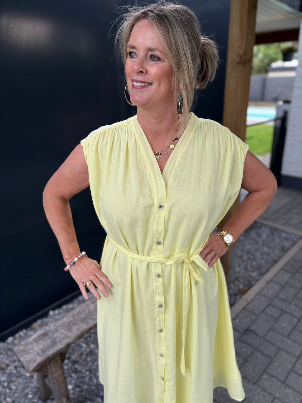 Maxi dress geel
