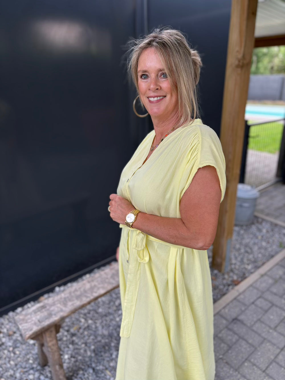 Maxi dress geel