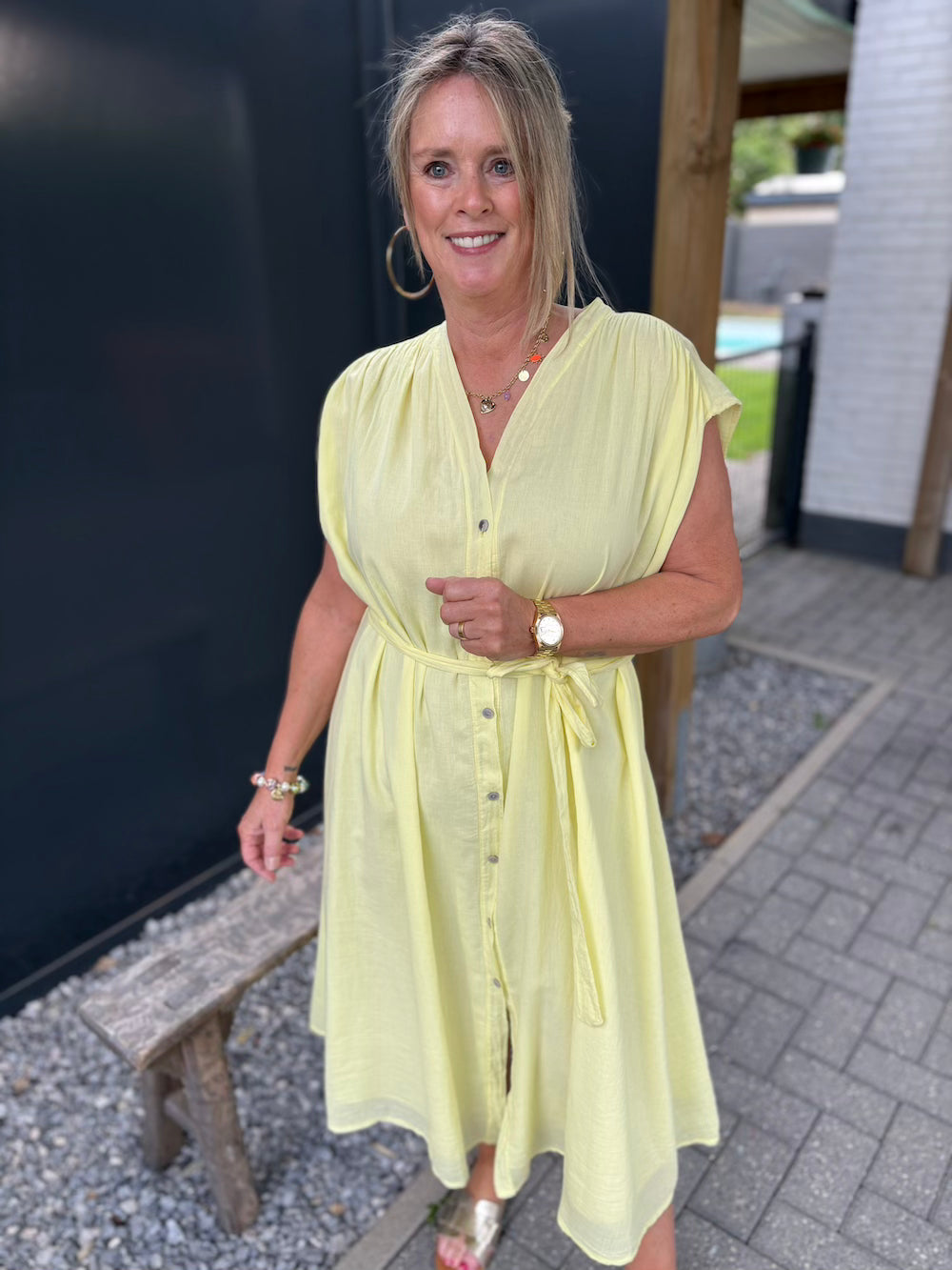 Maxi dress geel
