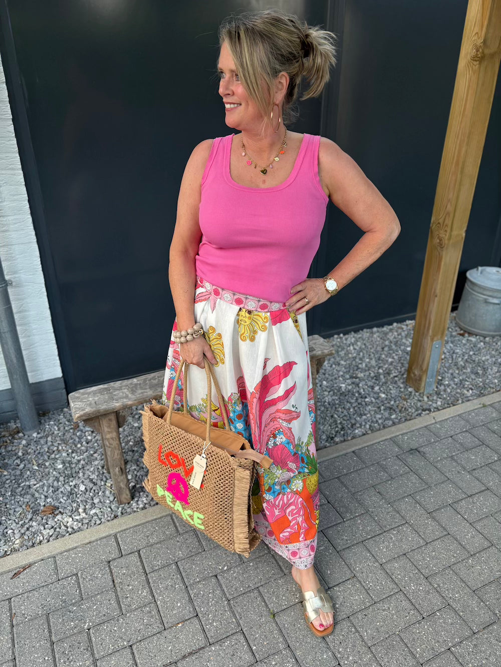 Rok met print roze