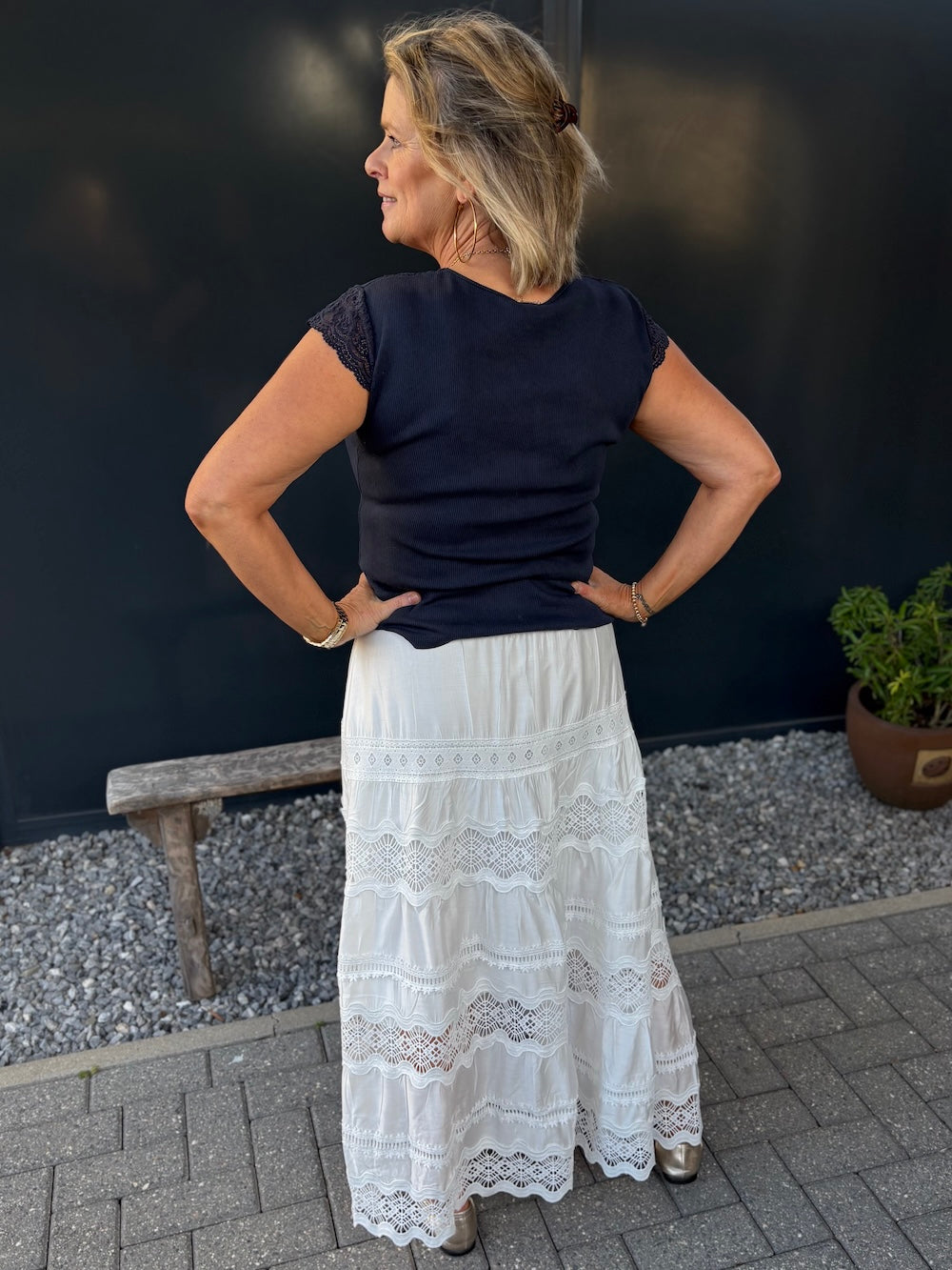 Rok met broderie details