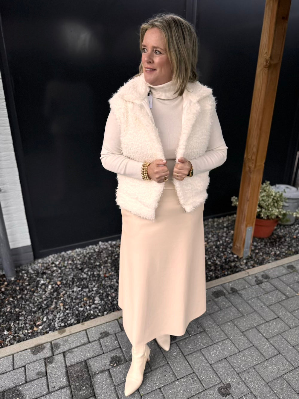 Bodywarmer fluffy wit
