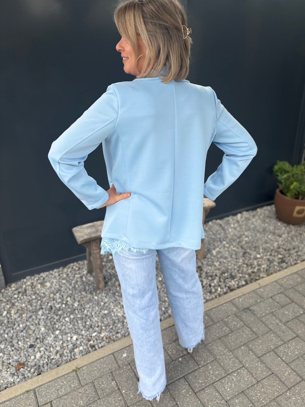Blazer pastel blauw