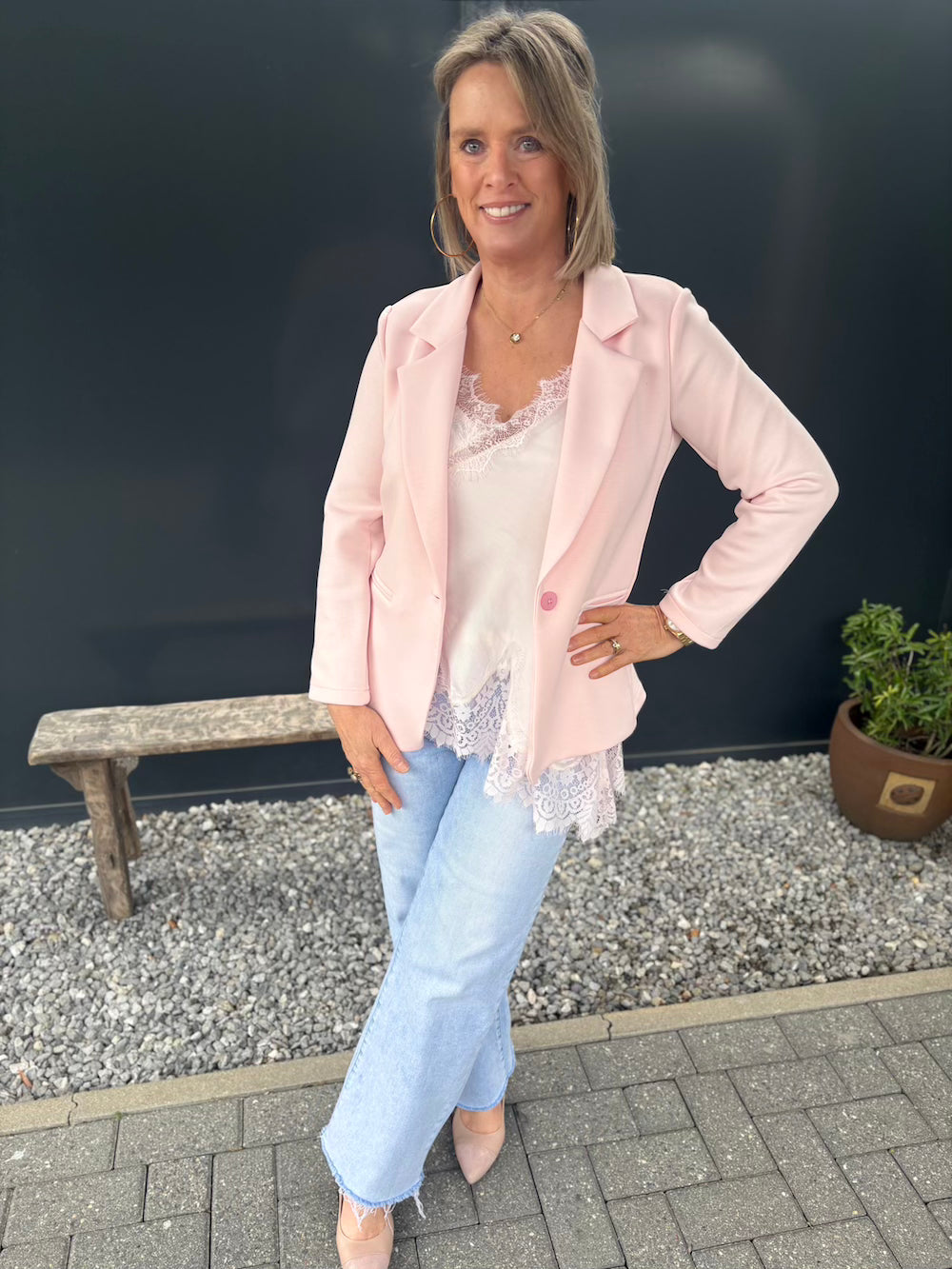 Top a symmetrisch kant roze