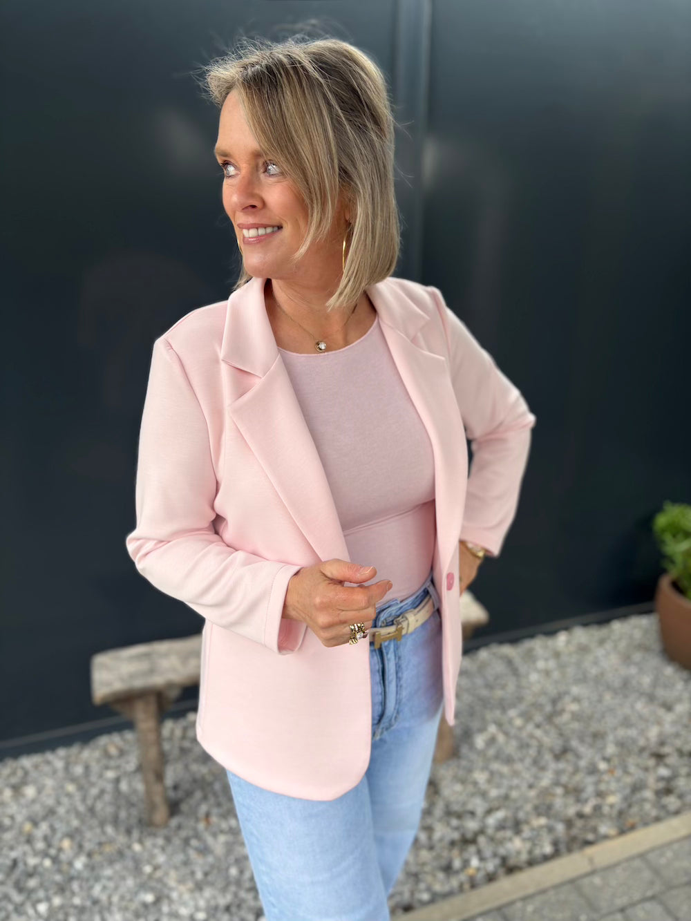 Mouwloze top kasjmier pastel roze