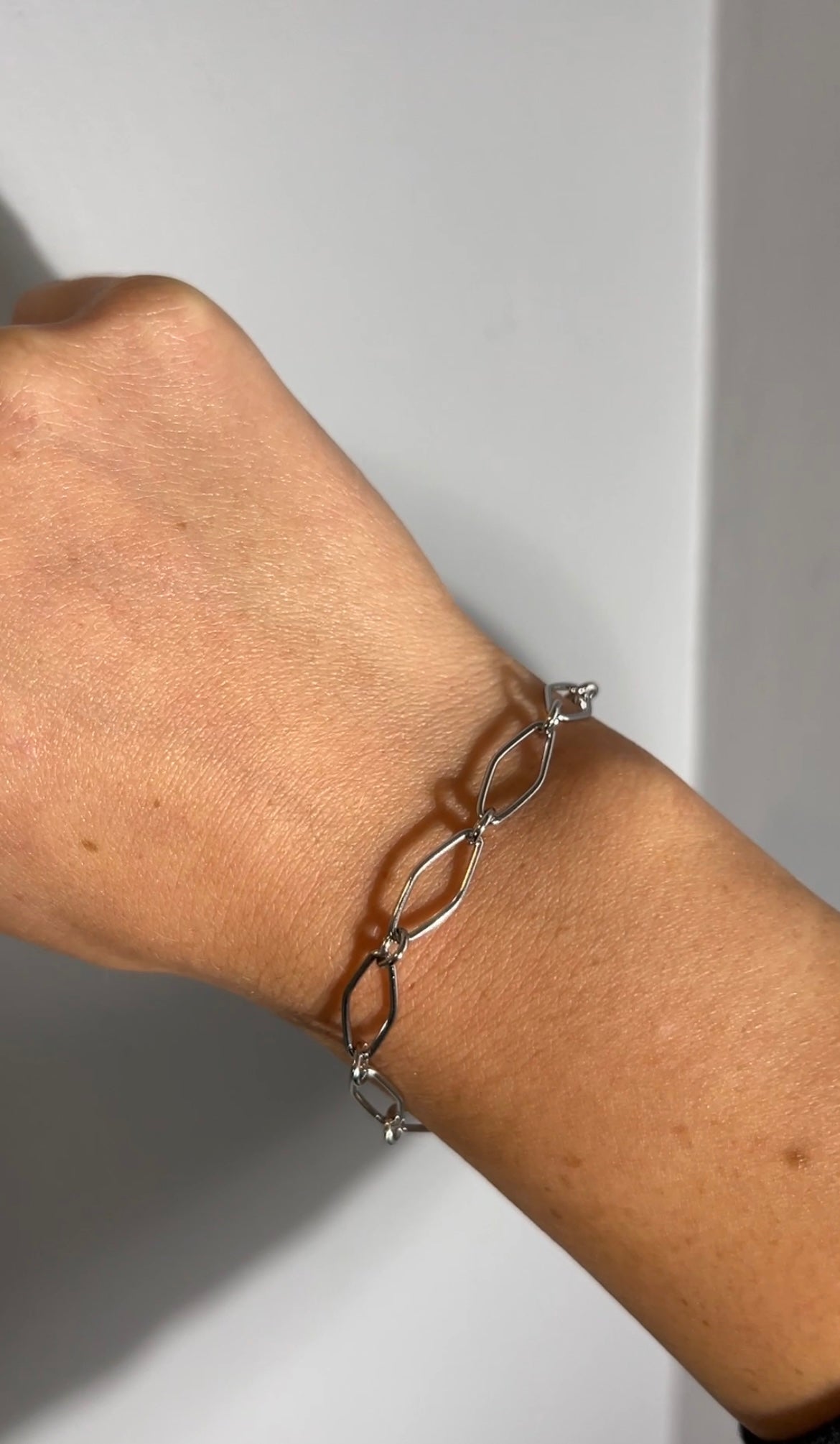 Armband schakel ovaal zilver