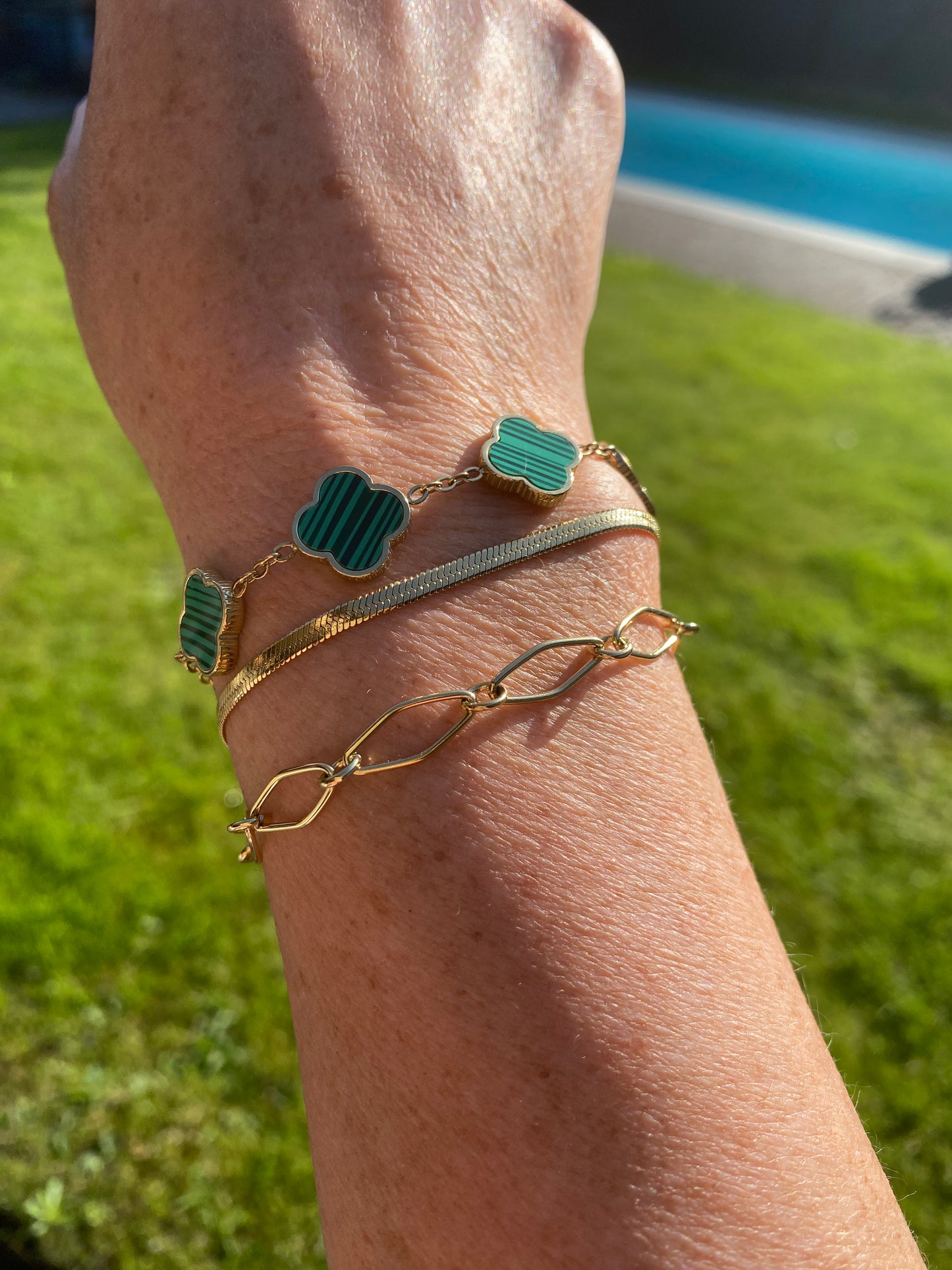 Armband klaver groen