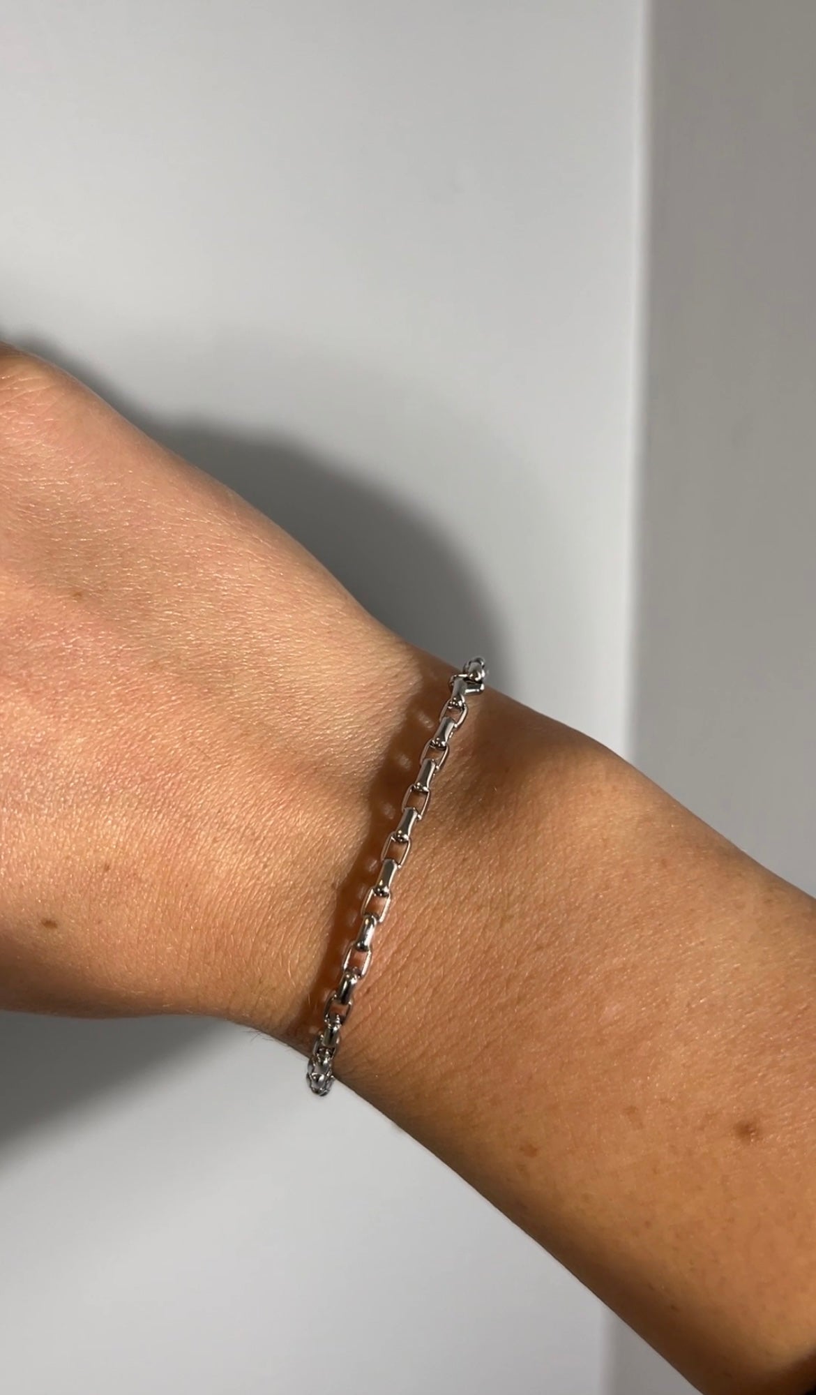 Armband vierkante schakel zilver