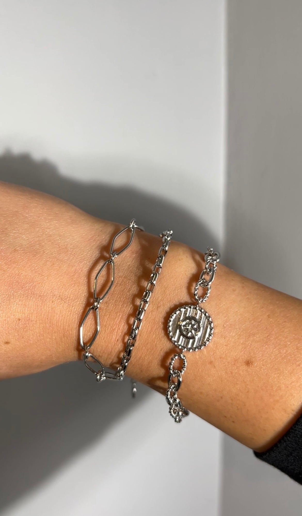 Armband vierkante schakel zilver