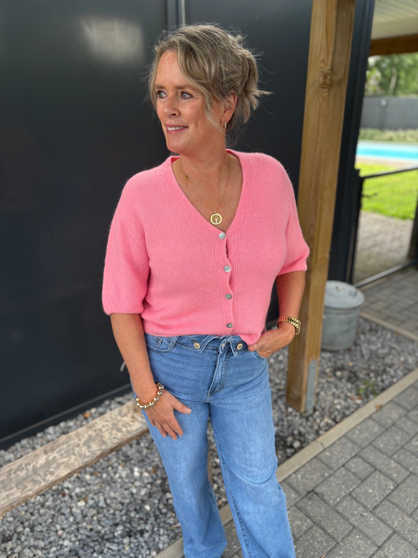 Jeans met mooie knoopjes