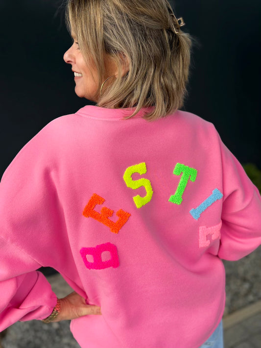 Sweater met BESTIE applicatie