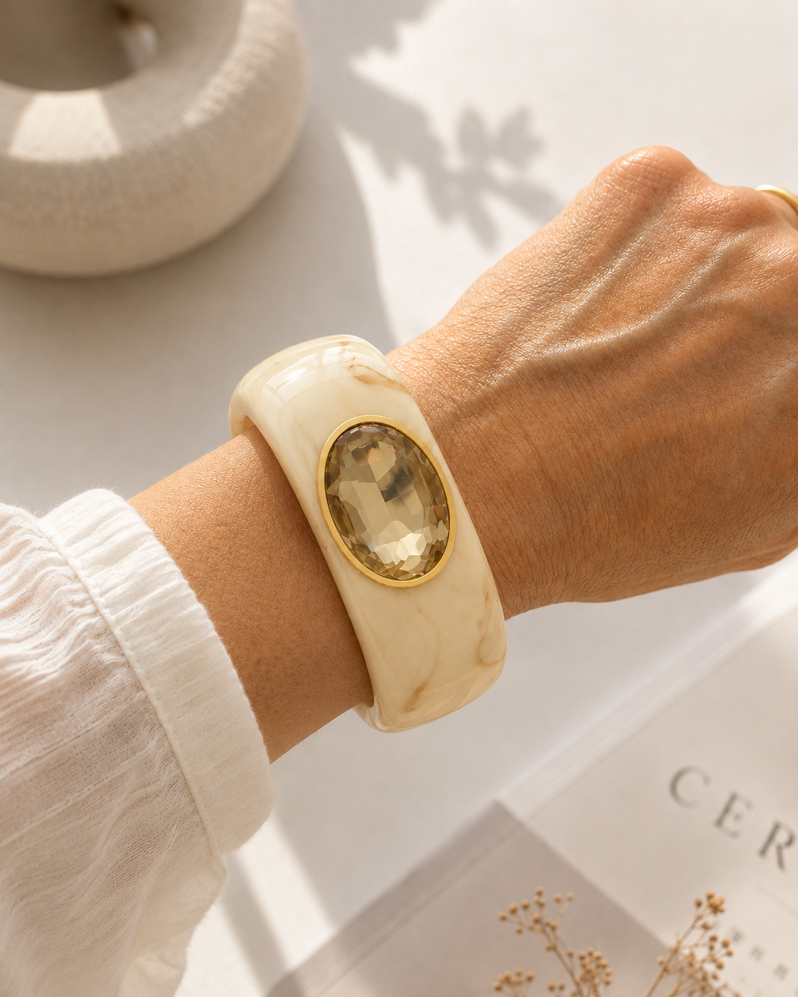 Bangle armband met steen