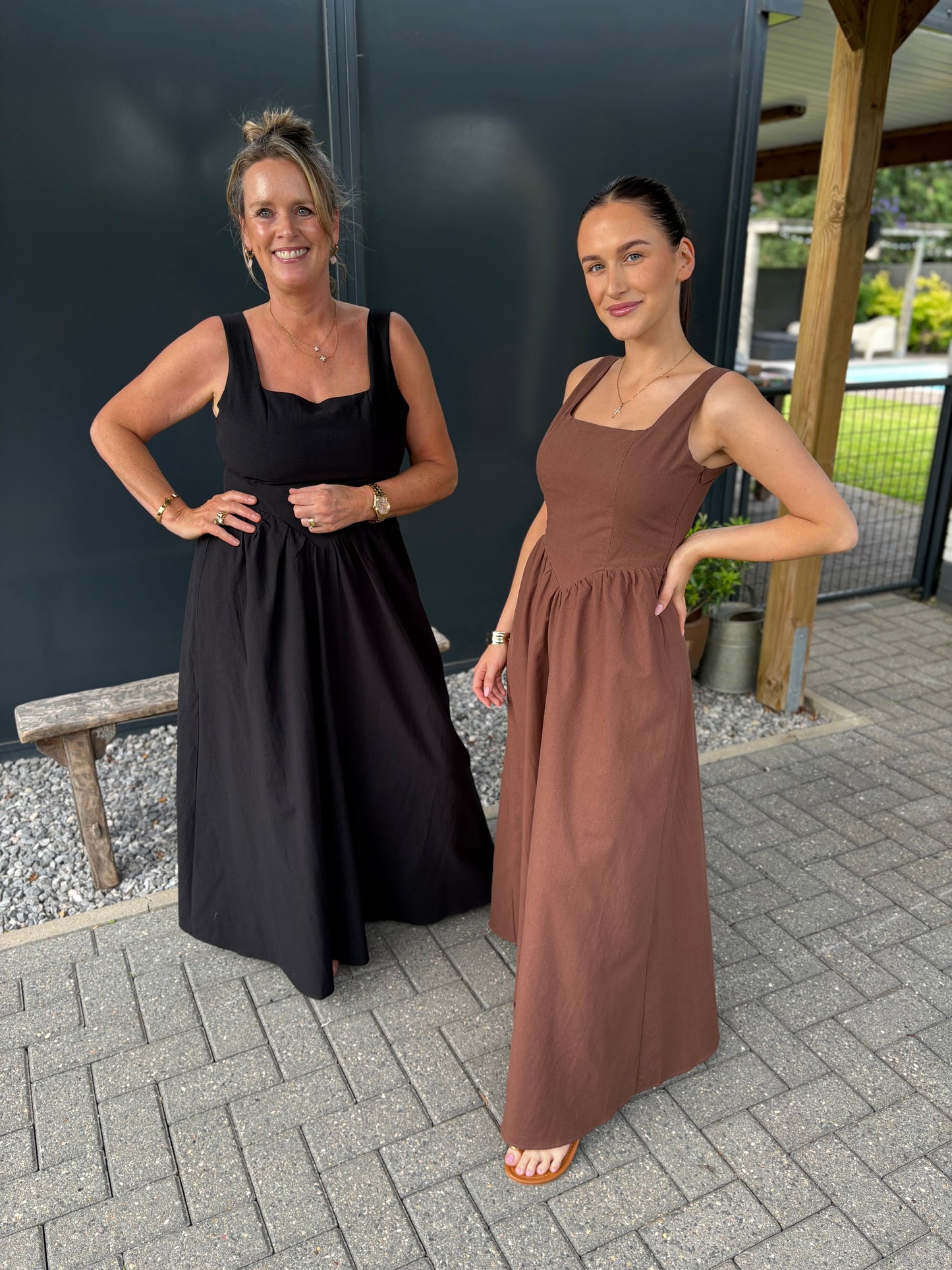 Katoenen jurk met elastisch rugpand