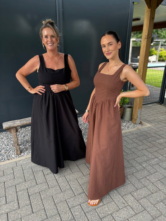 Katoenen jurk met elastisch rugpand