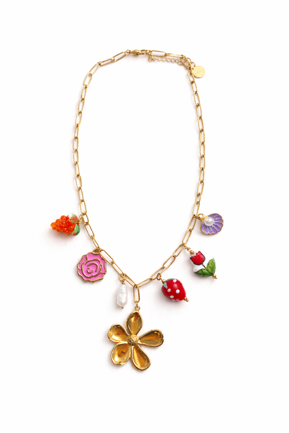 Ketting met fruit en bloemen