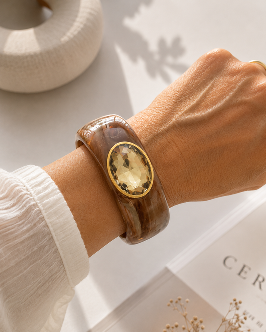 Bangle armband met steen