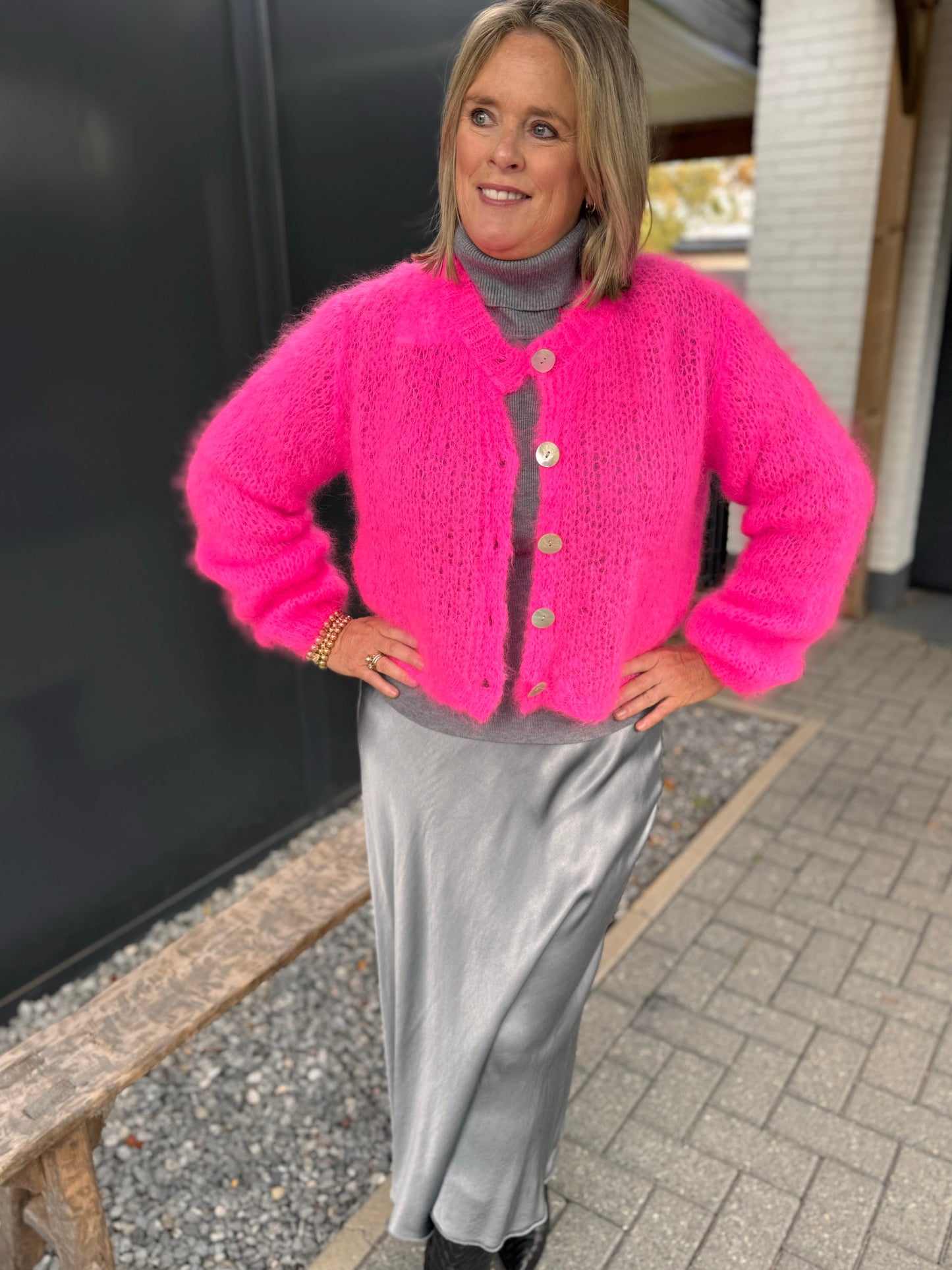 Rok viscose grijs
