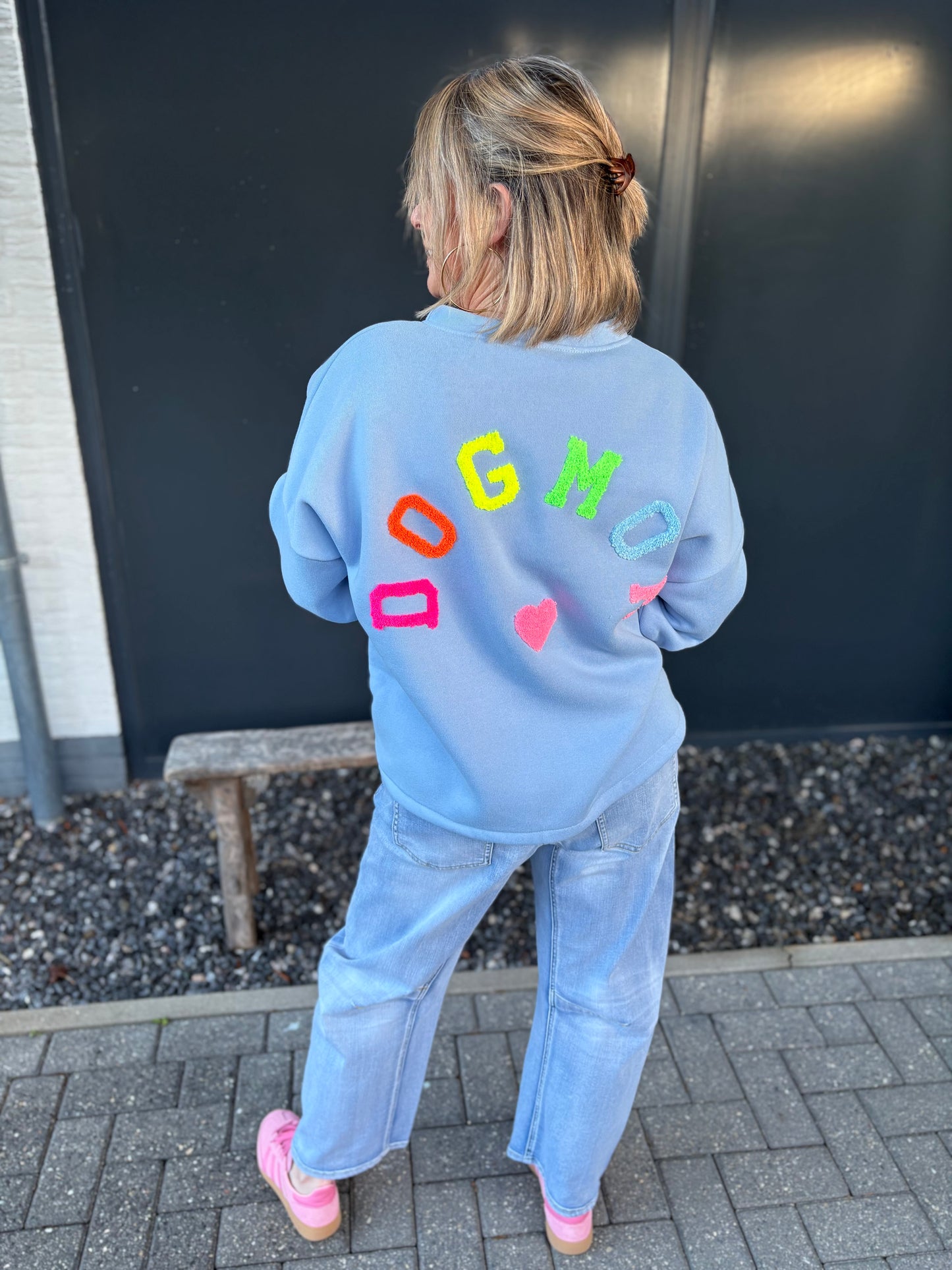 Sweater DOG MOM blauw