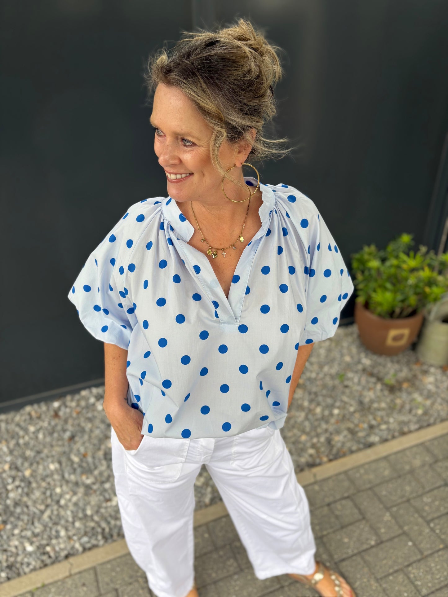 Blouse oversized polka dots