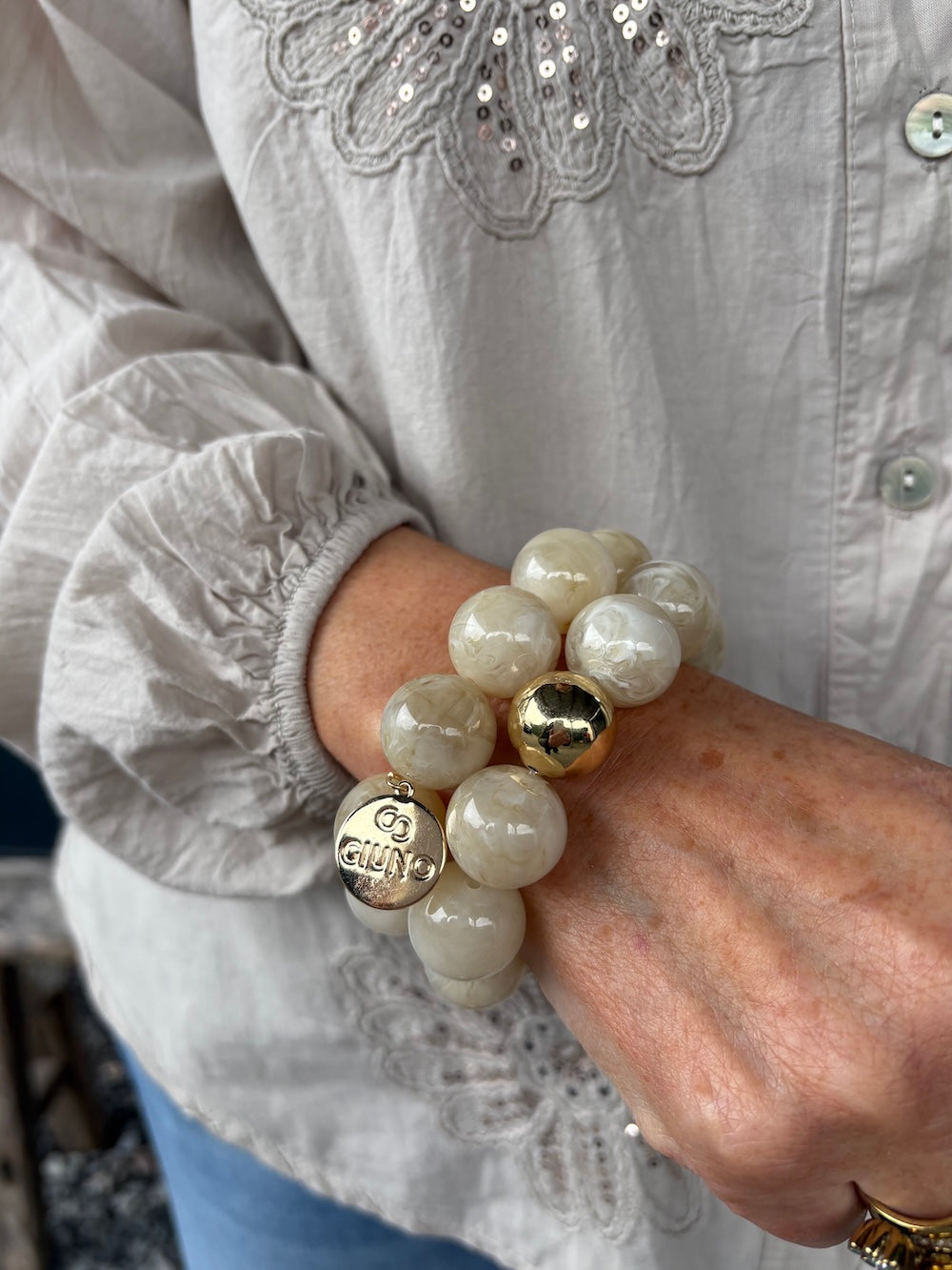 Armbanden pastel grote kralen