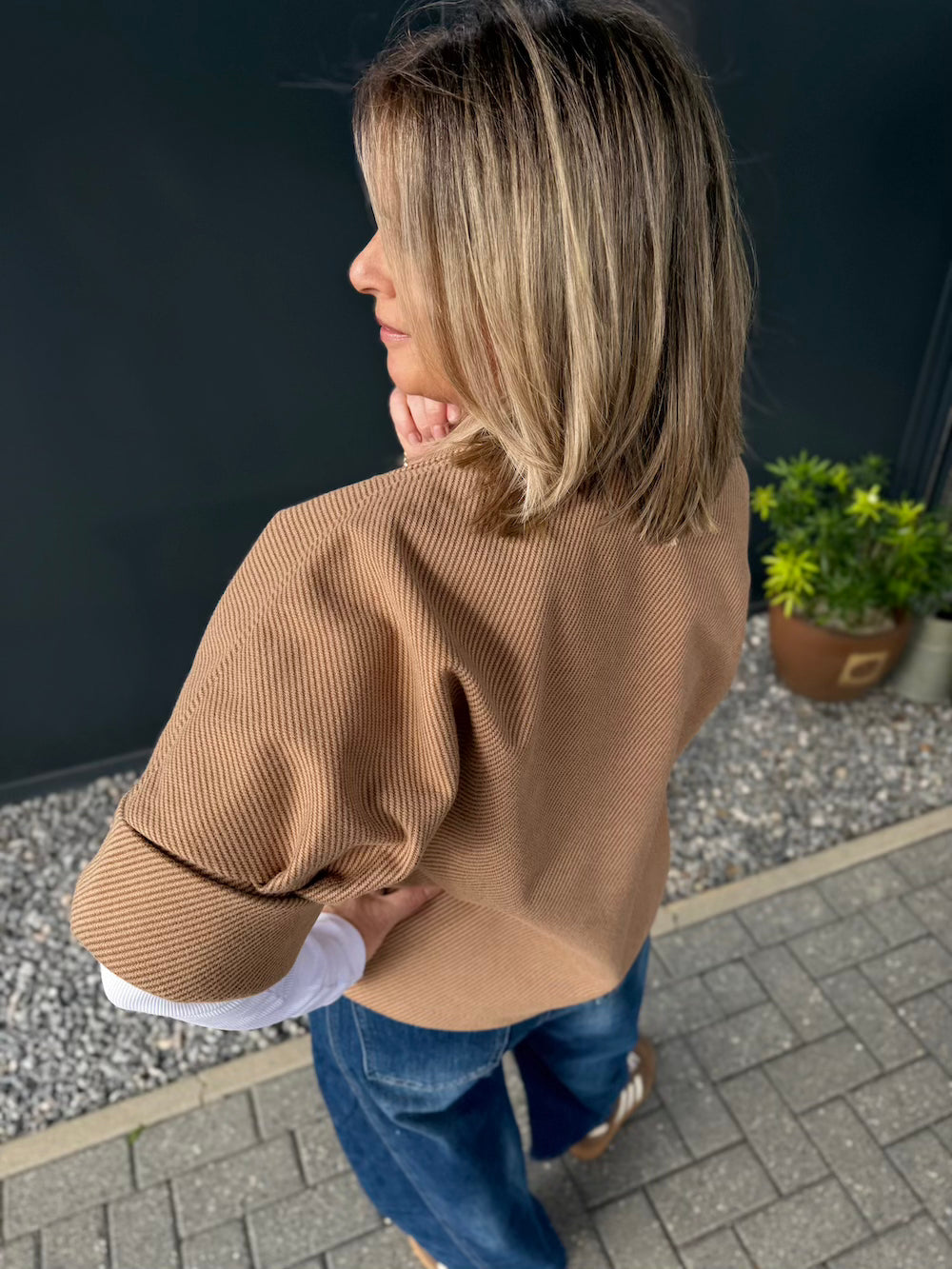 jasje korte mouw camel