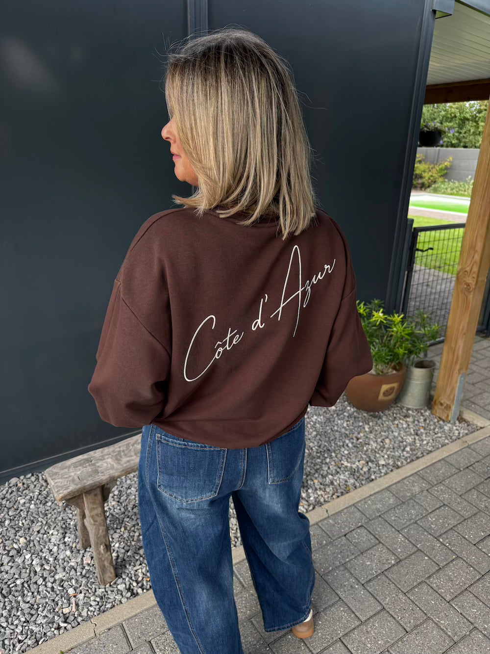 sweater cote azur bruin