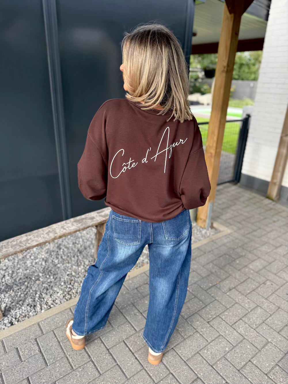 sweater cote azur bruin