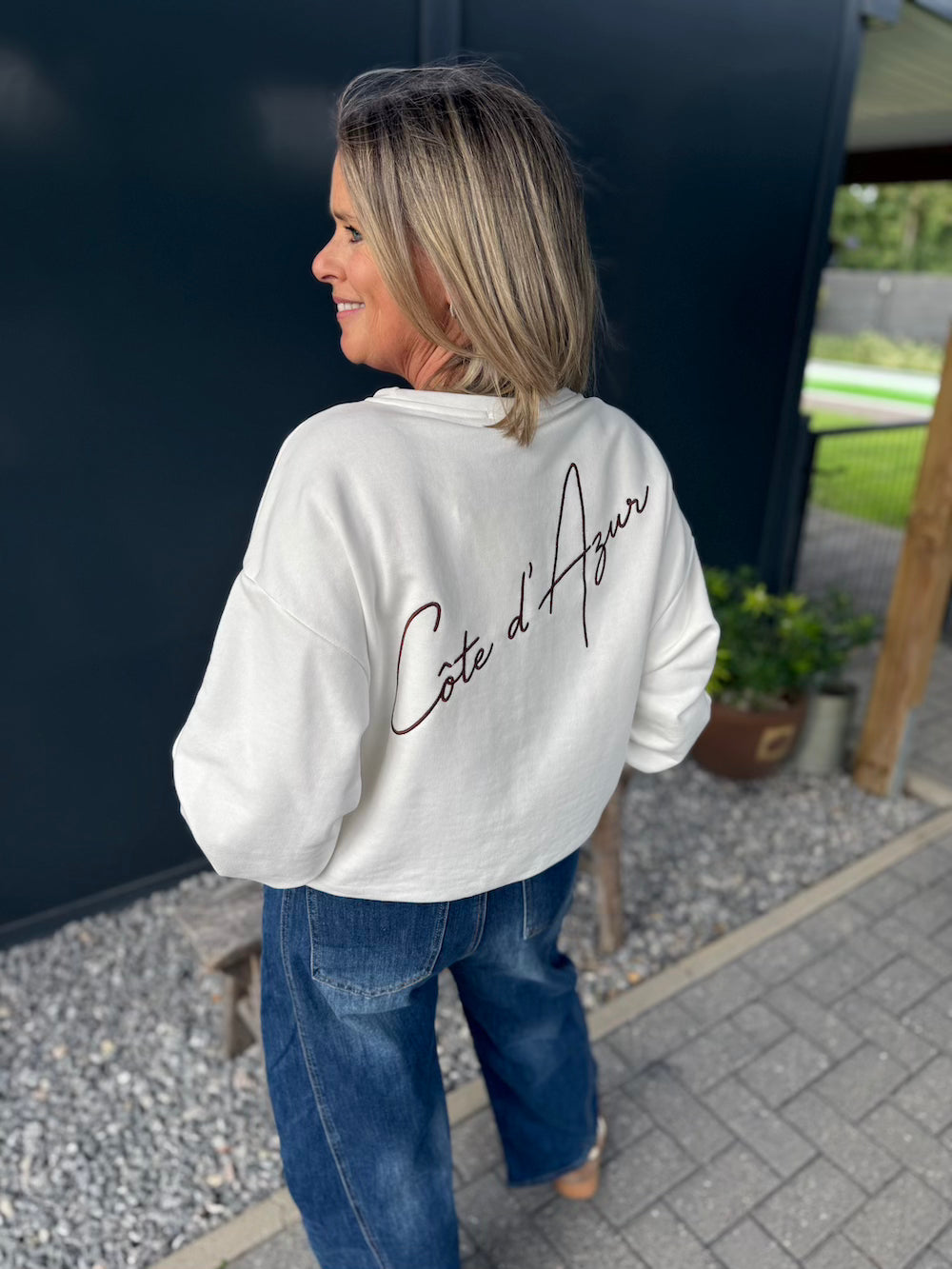 sweater cote azur wit