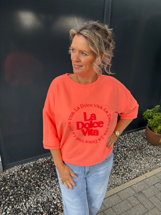 Shirt la dolce vita neon oranje 