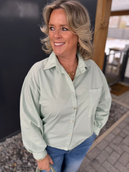 Blouse katoen mint