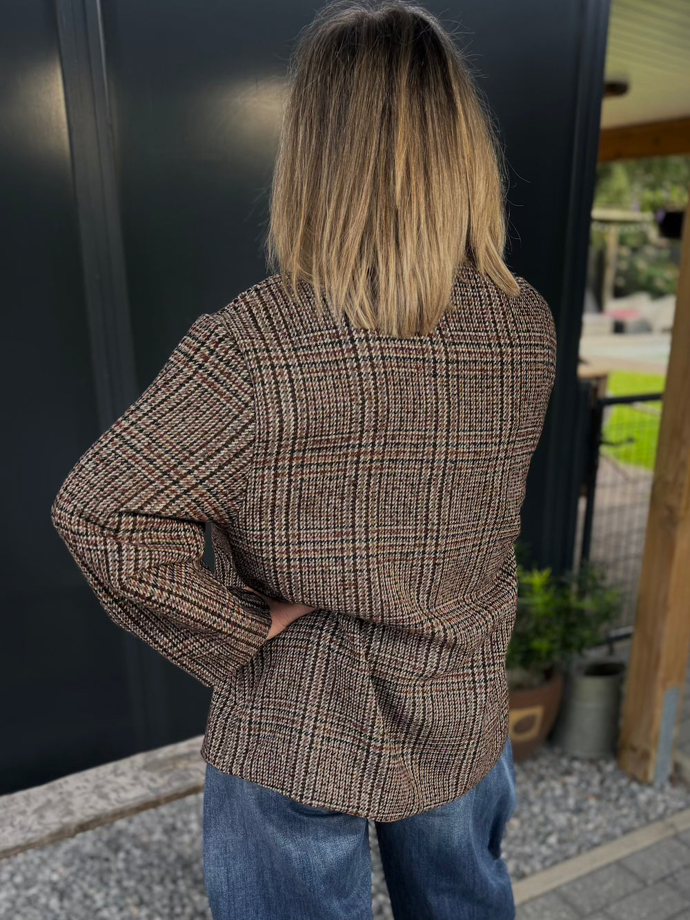 oversized blazer geruit
