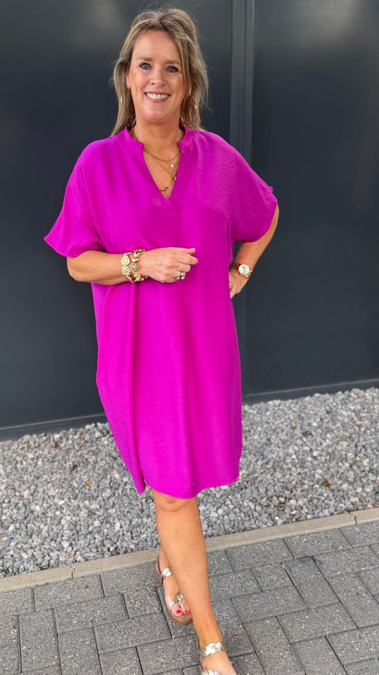 Jurkje magenta v hals 