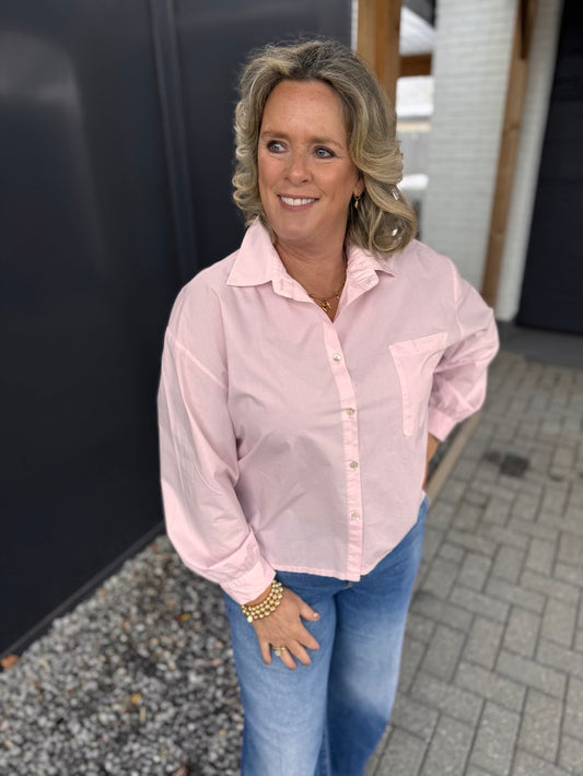 Blouse katoen lichtroze