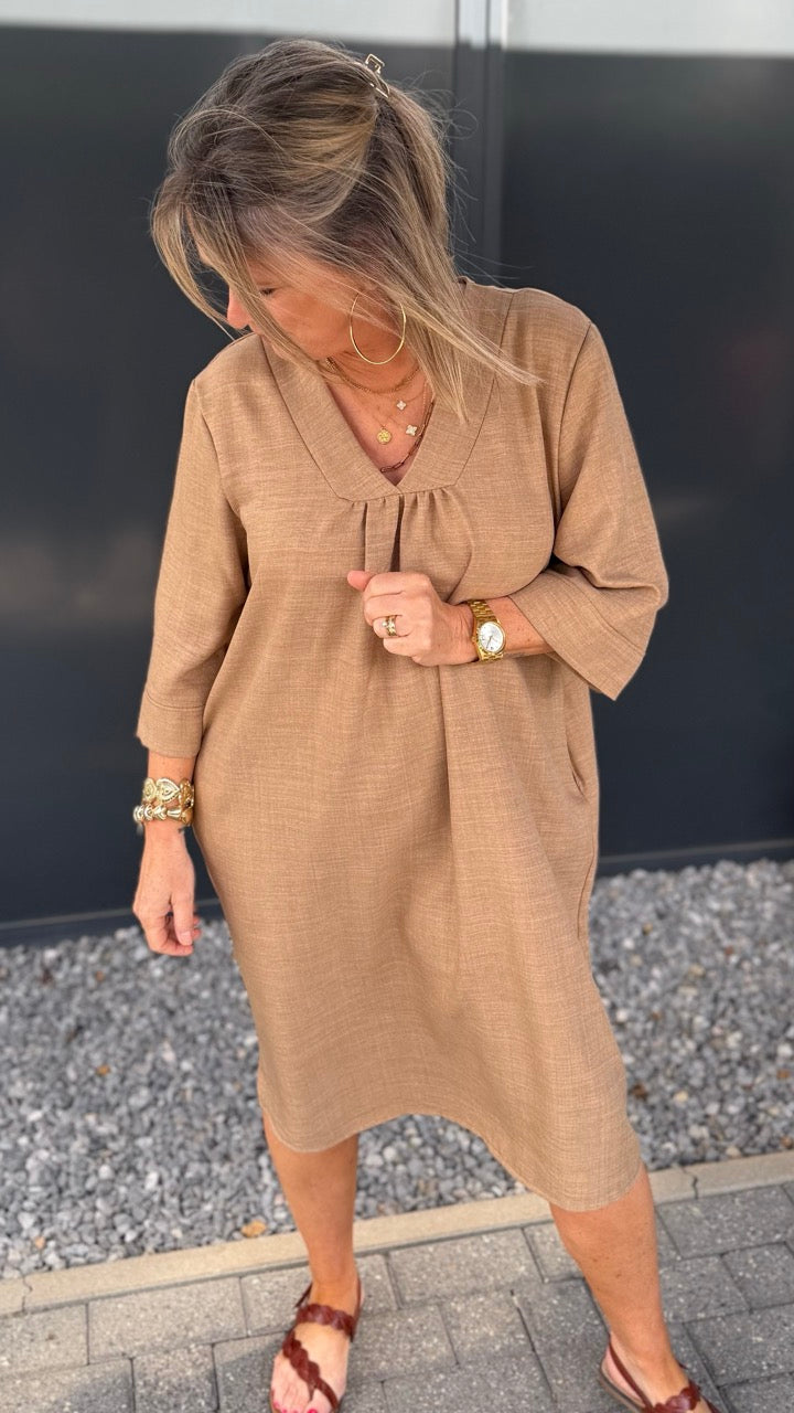 Jurkje Azzurro 3/4 mouw beige