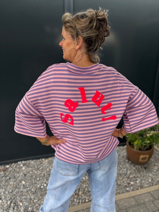 Shirt Salit roze lila gestreept
