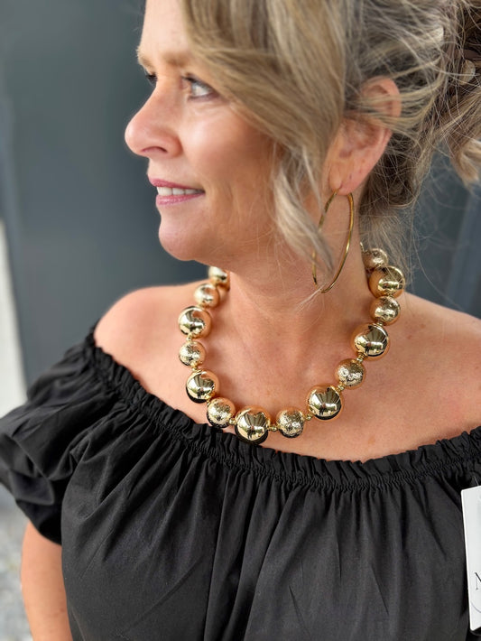 Ketting grote gouden kralen