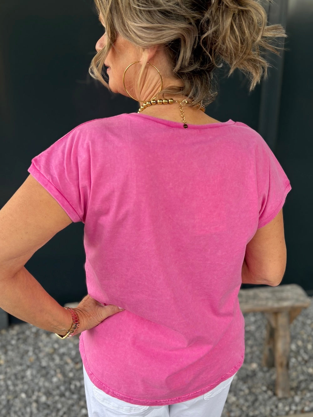 T-shirt met kraaltjes 'mon amour'