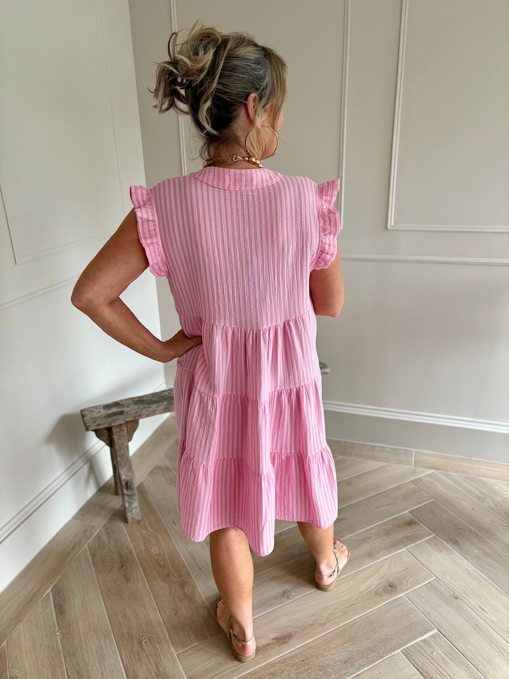 Strand jurkje wafel katoen "tetra"