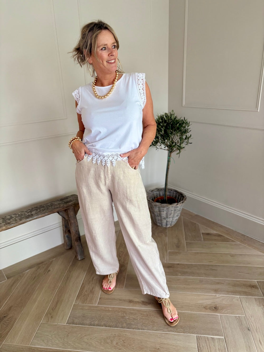 shirt met lace details wit