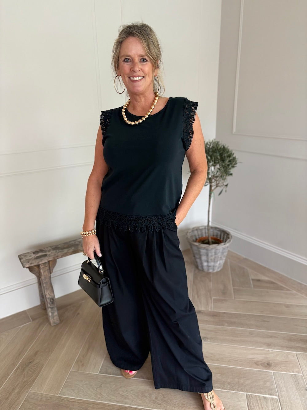 Shirt korte mouw met lace detail