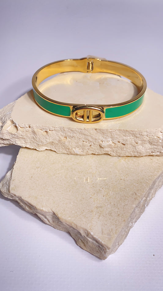 armband designer style groen stainless