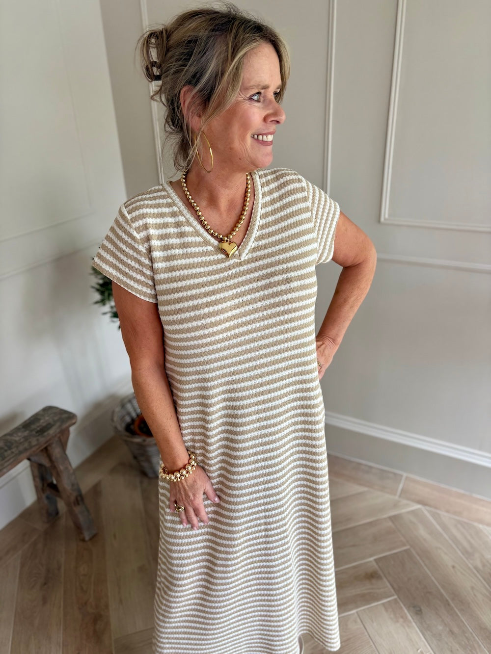 Jurk gestreept katoen