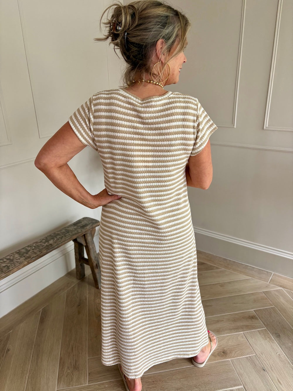 Jurk gestreept katoen