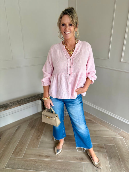 tetra blouse wijd roze