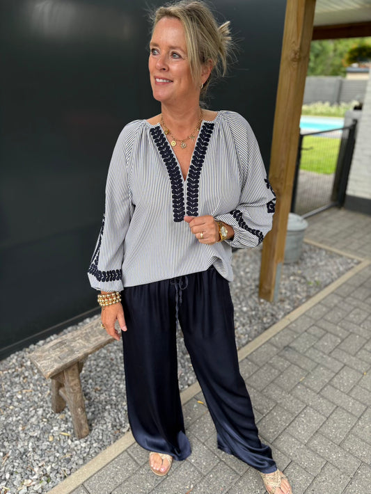 broek viscose navy