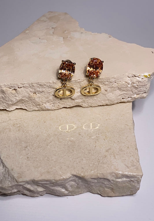 oorbellen stainless designer stijl met steen