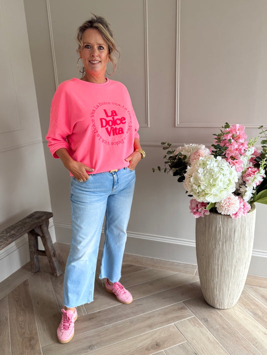 sweatershirt dolce vita neon roze